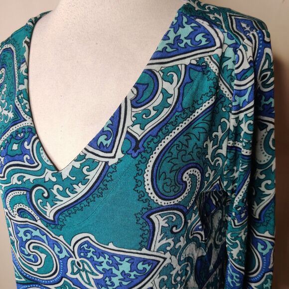 Chico's Travelers Top Floral Stretch Open Back - Picture 6 of 10